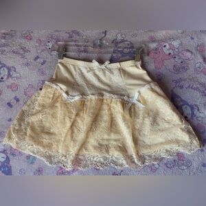 Cream and White Skirt With Lace & Bows